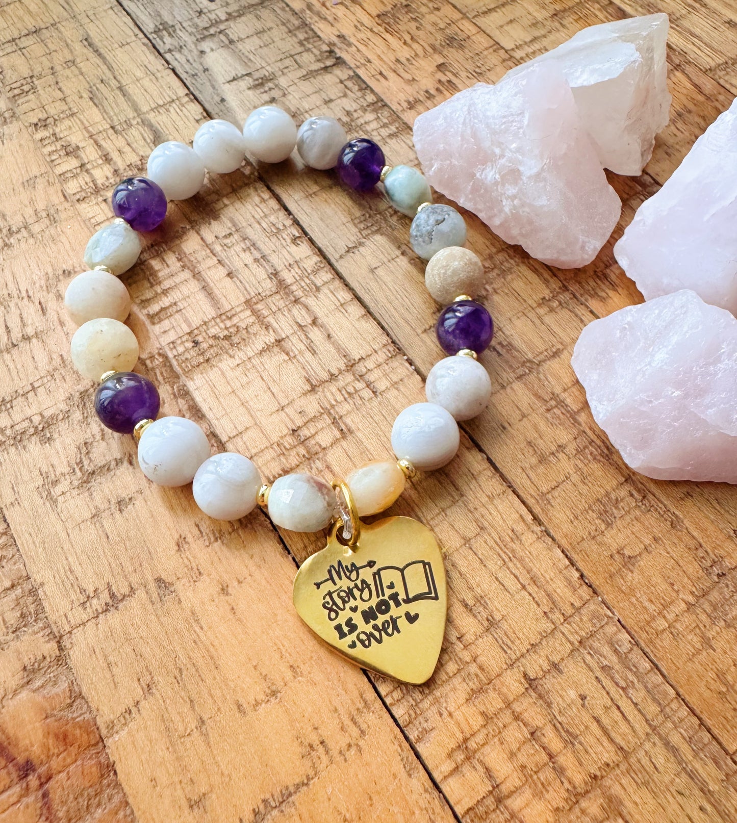 My story is not over - bracelet améthyste , amazonite