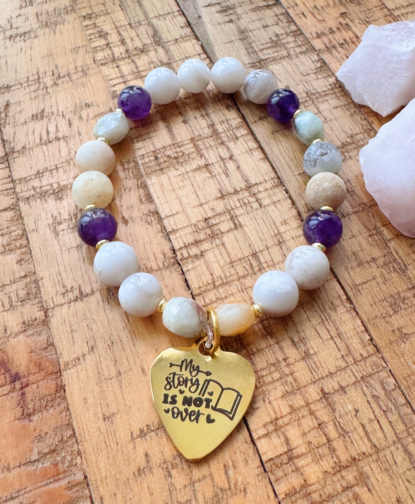 My story is not over - bracelet améthyste , amazonite