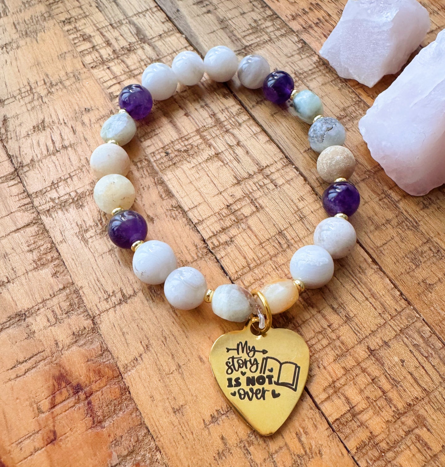My story is not over - bracelet améthyste , amazonite