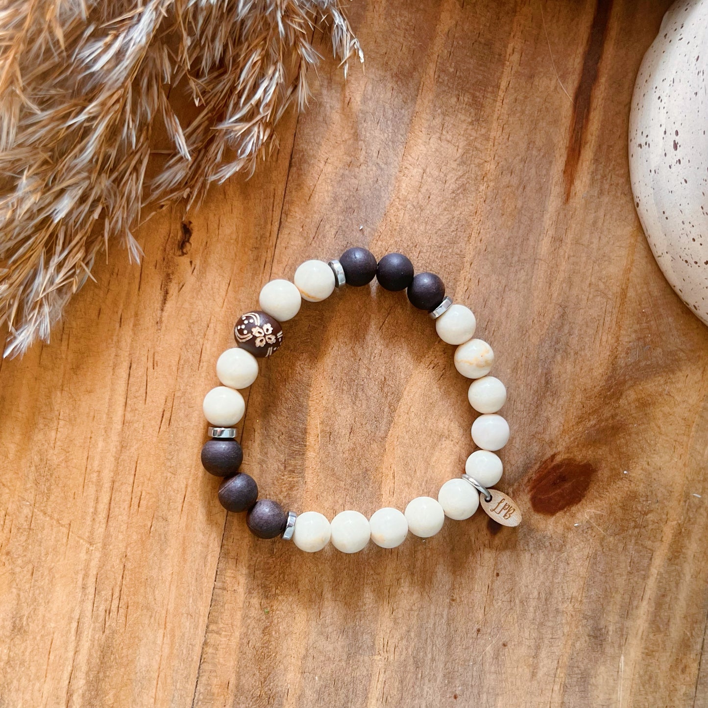Bracelet bois et jaspe