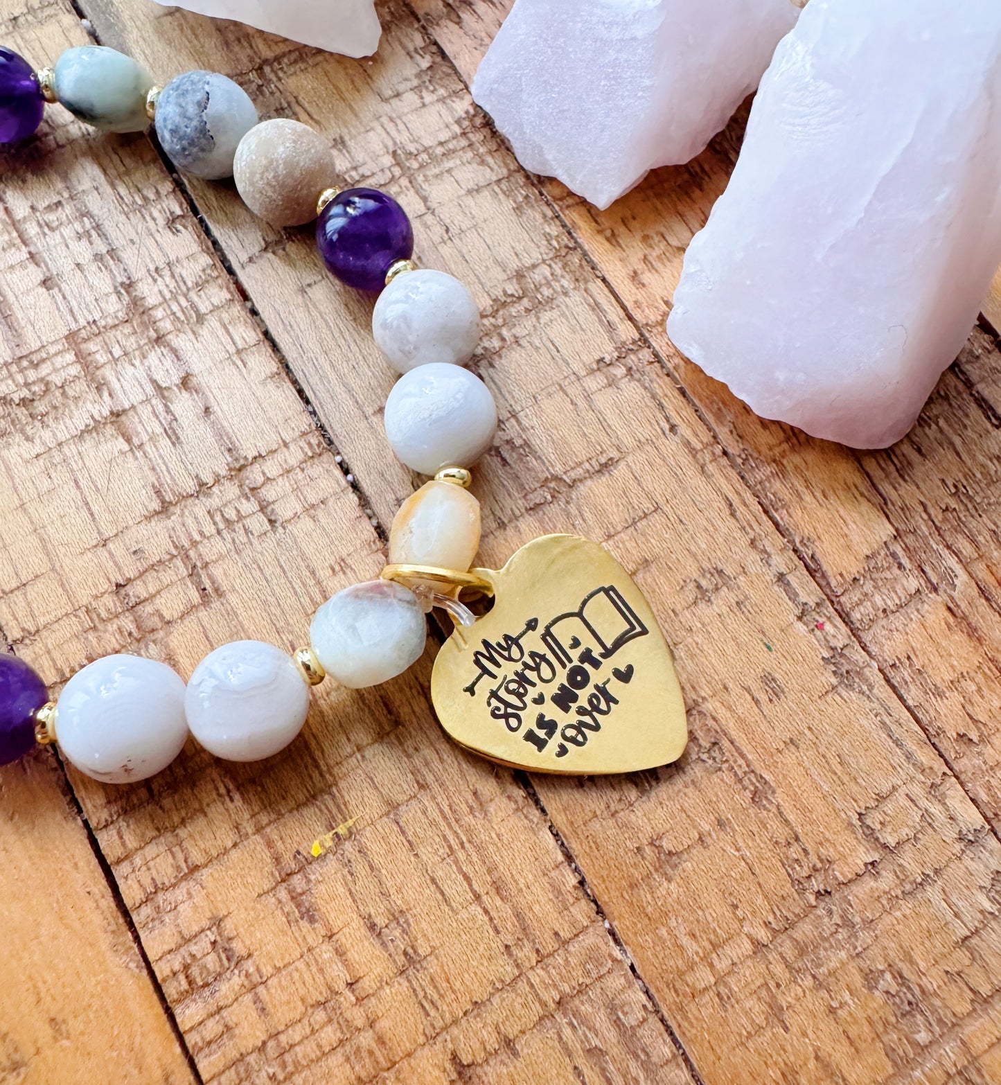 My story is not over - bracelet améthyste , amazonite