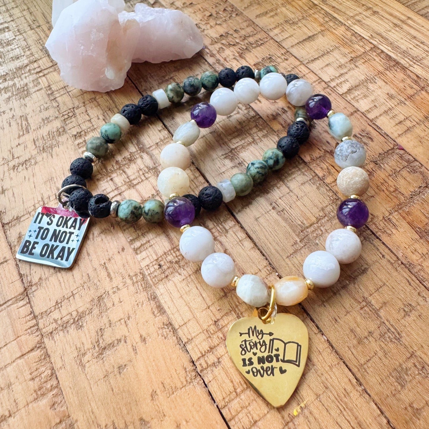 My story is not over - bracelet améthyste , amazonite