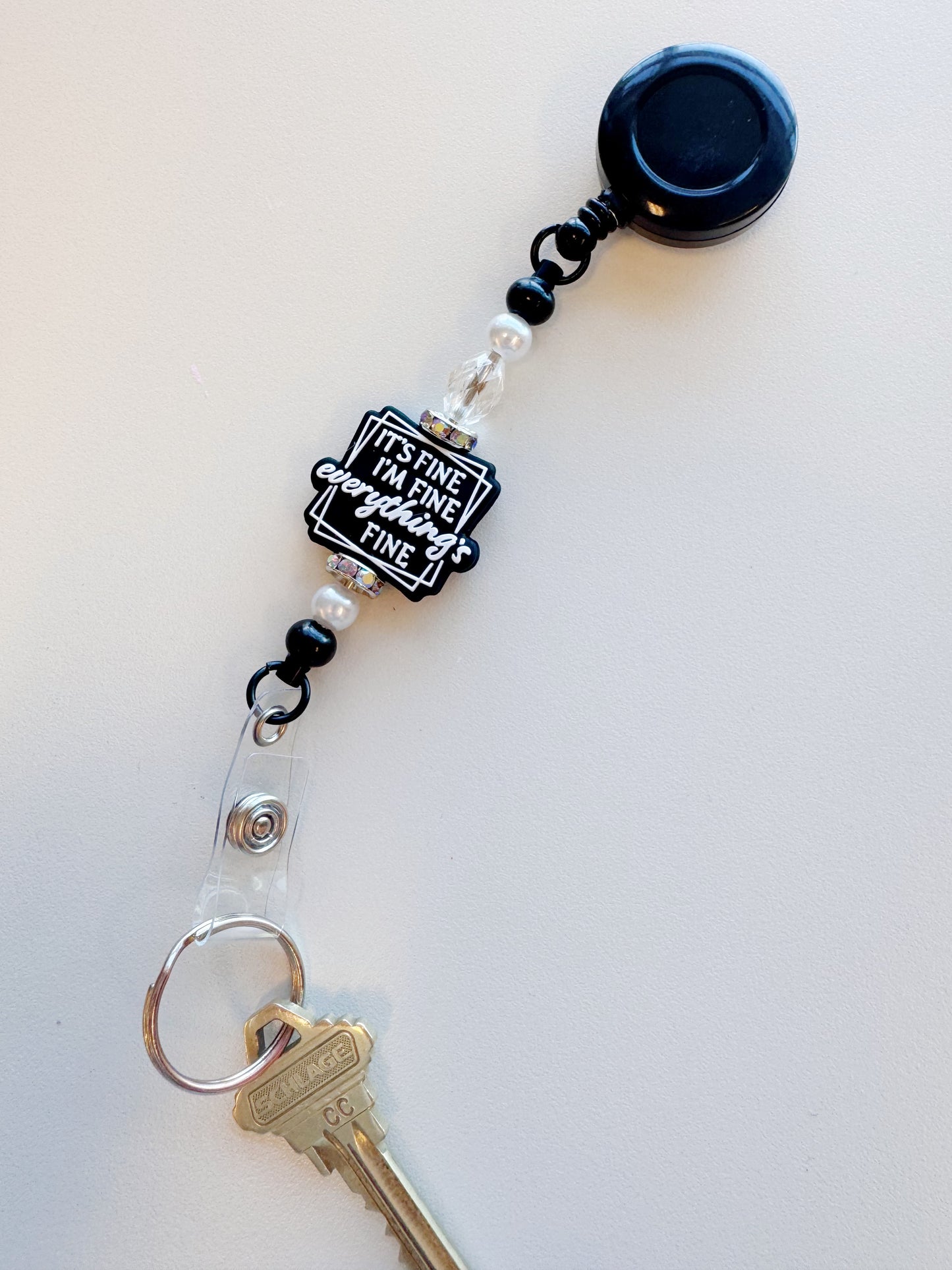 Porte clés - Porte badge « i’m fine »