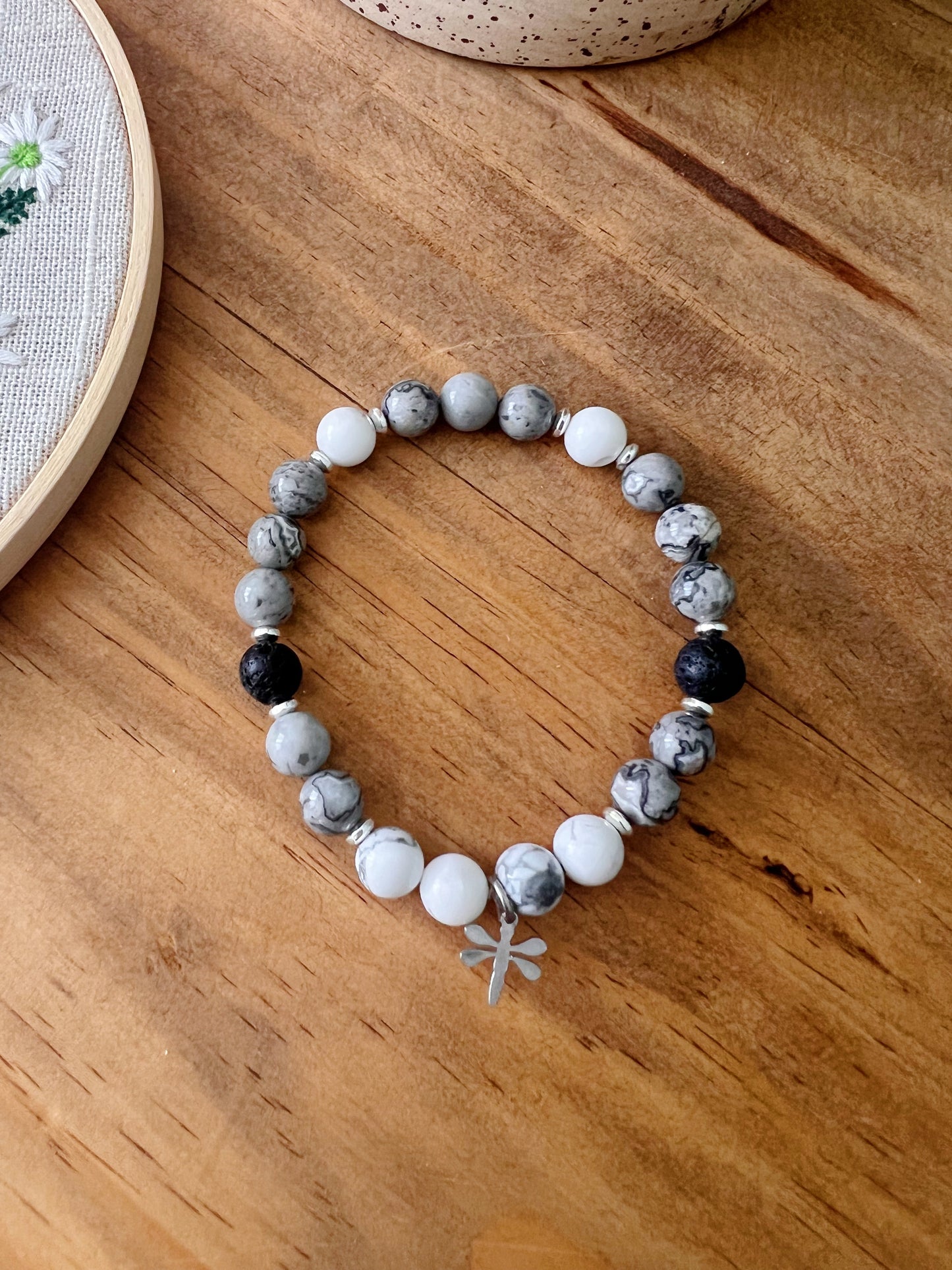 Bracelet jaspe et howlite