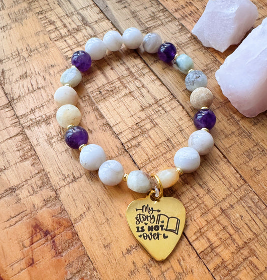 My story is not over - bracelet améthyste , amazonite