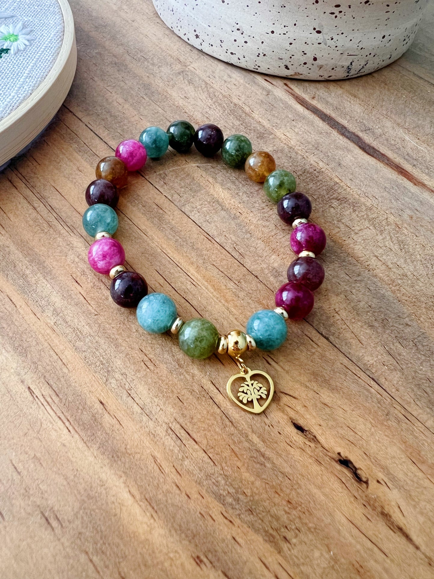 Bracelet agate multicolore