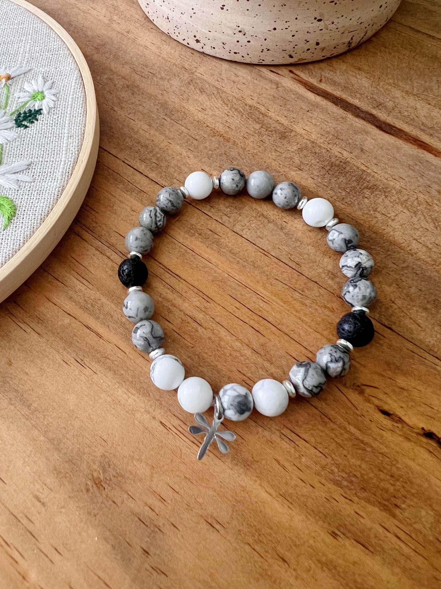 Bracelet jaspe et howlite