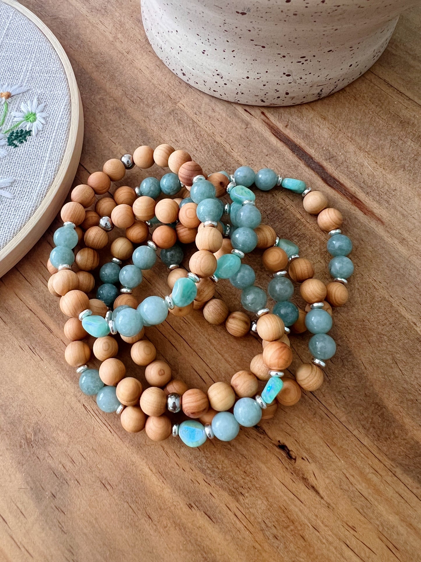 Bracelet Amazonite et bois