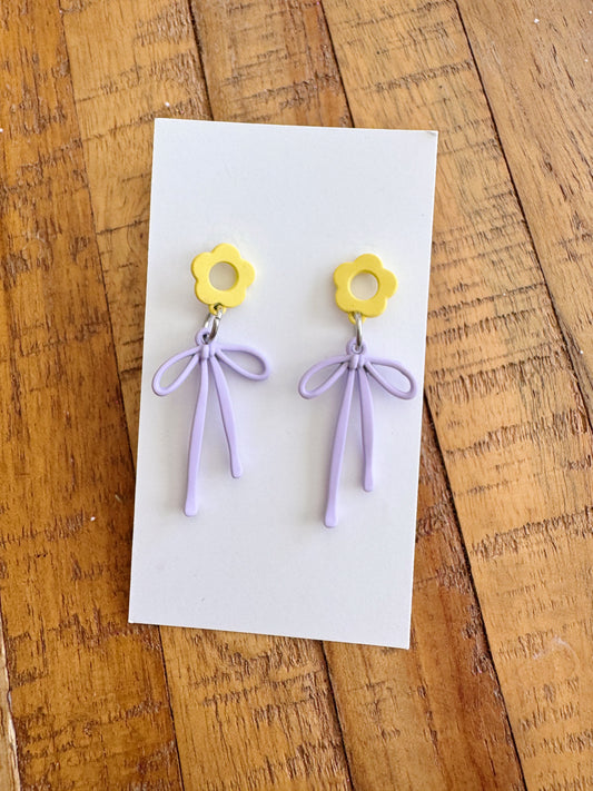 Si le printemps revenait - Boucles d’oreilles  🌷fleurs printemps Jaune & lilas