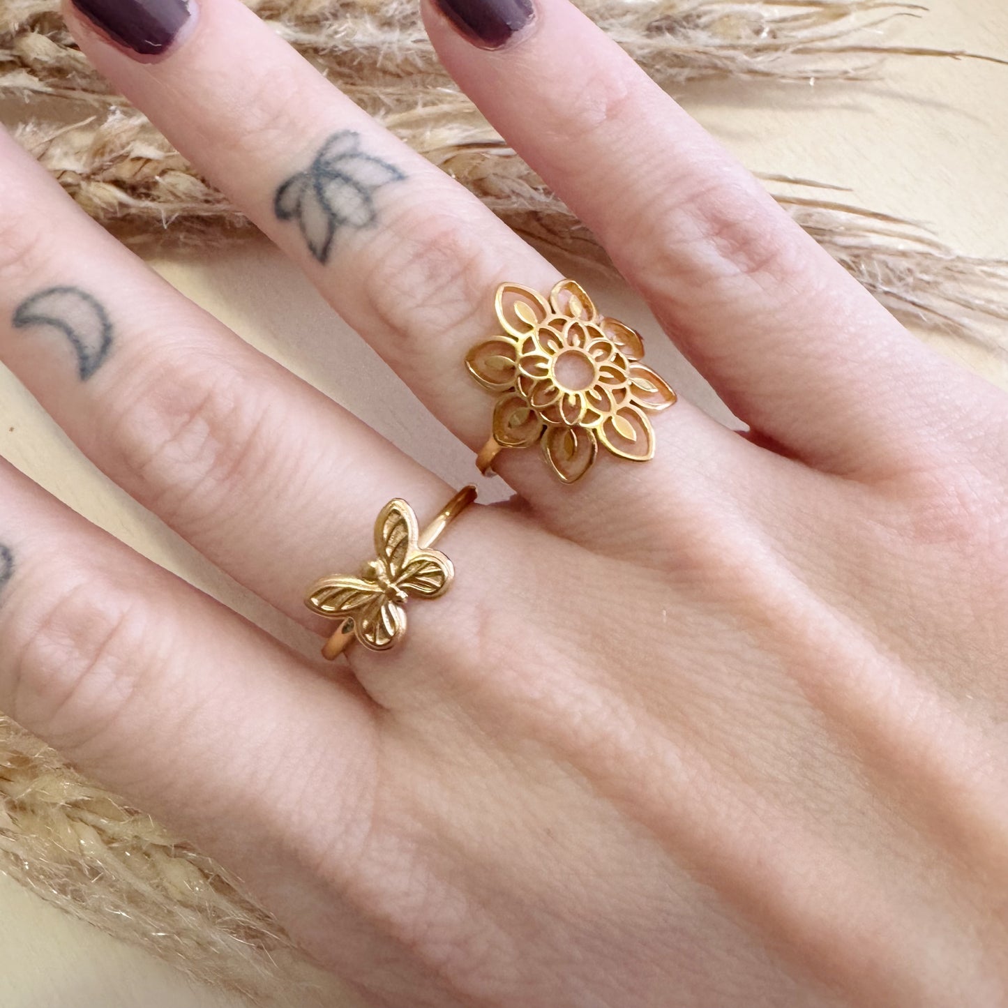 Bague fleurs mandala