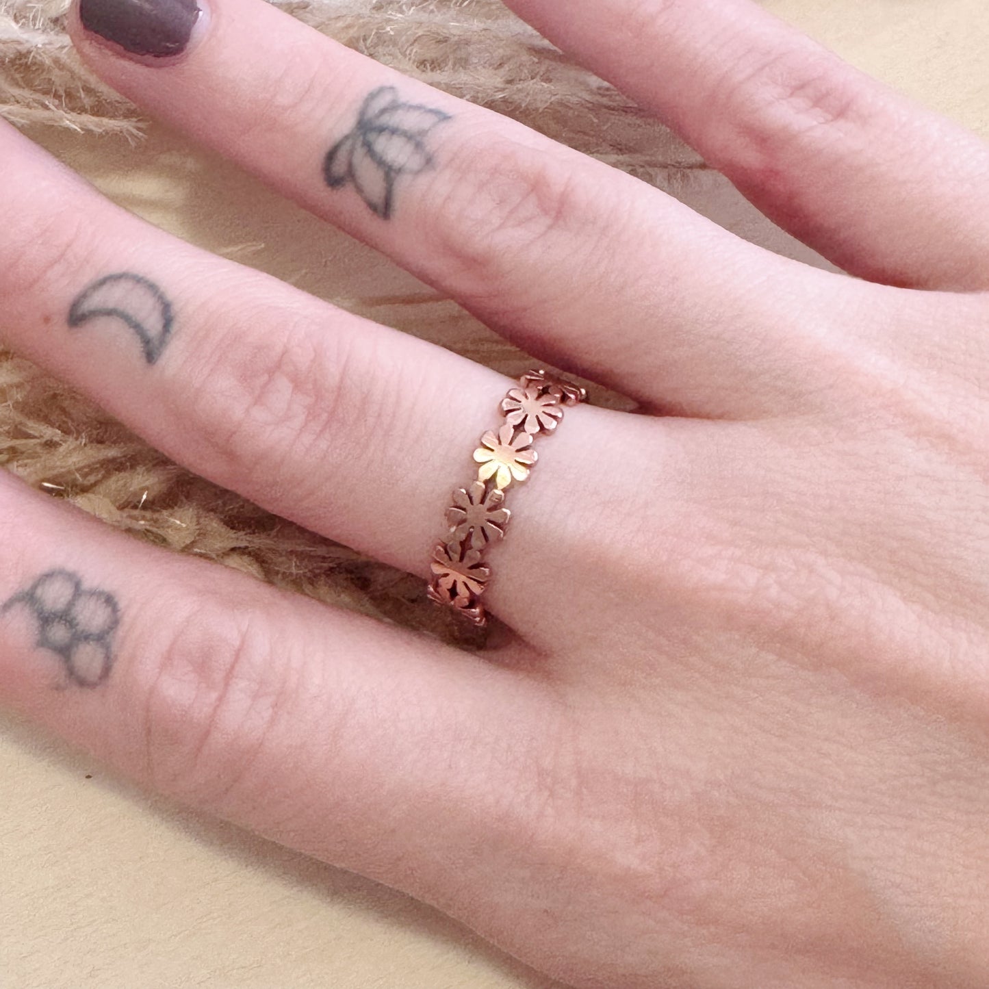 Bague anneau rose gold