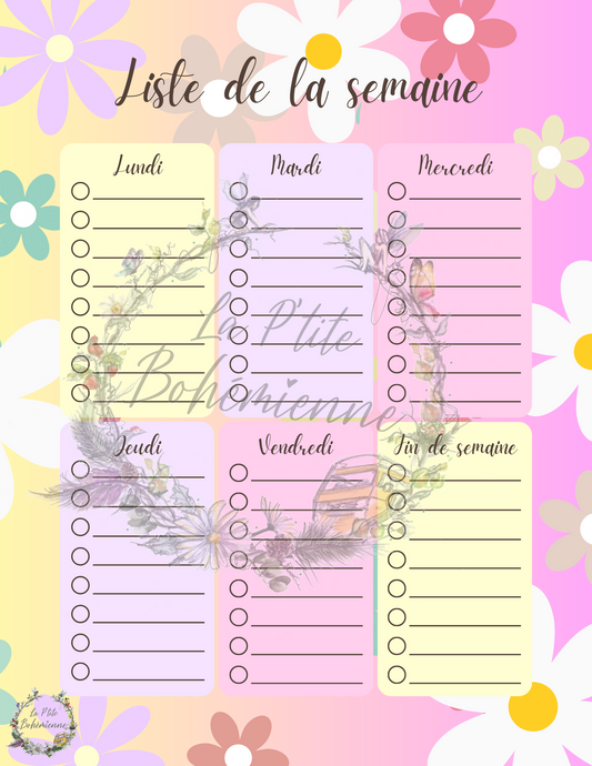 To Do list de la semaine