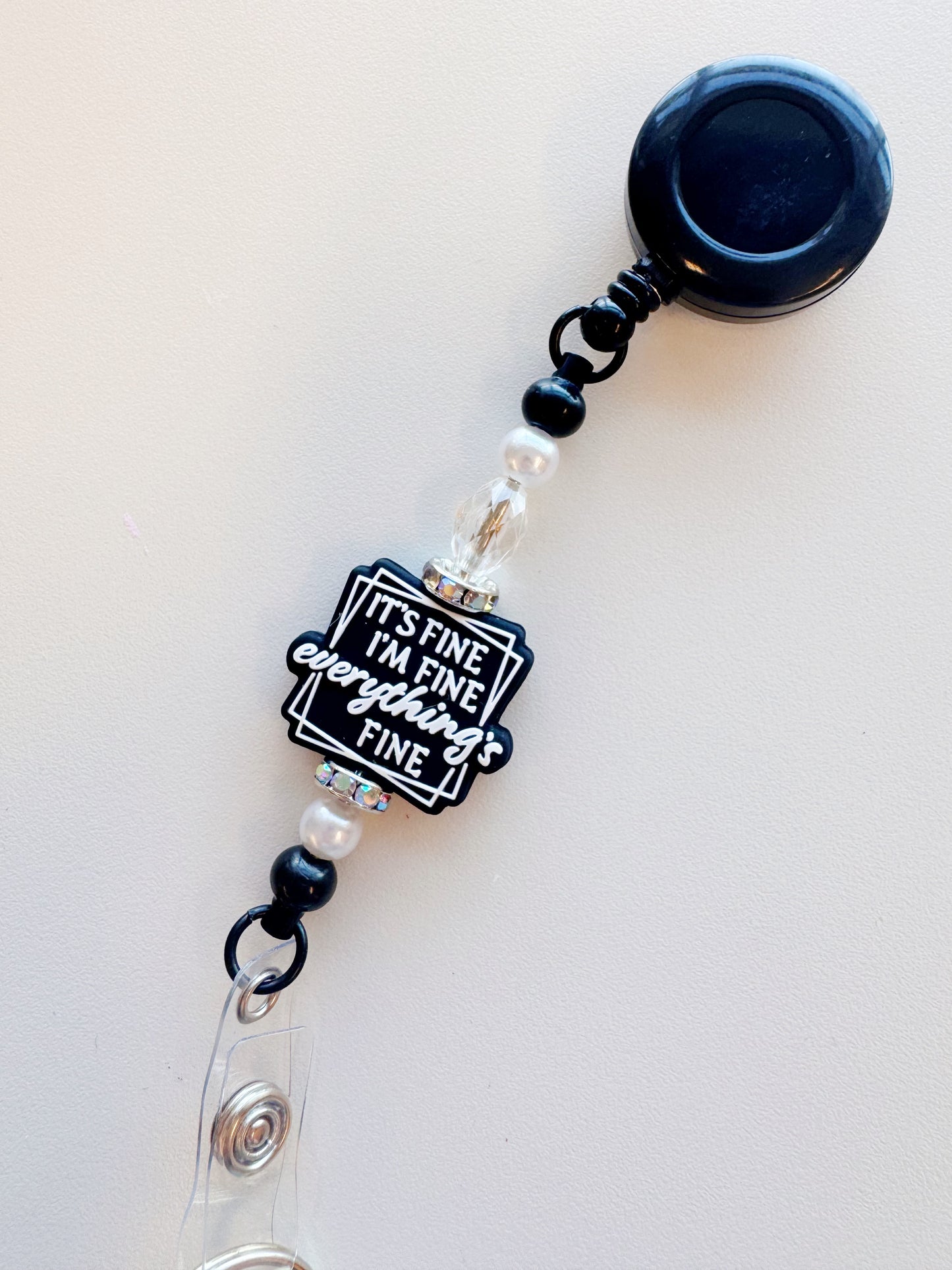 Porte clés - Porte badge « i’m fine »