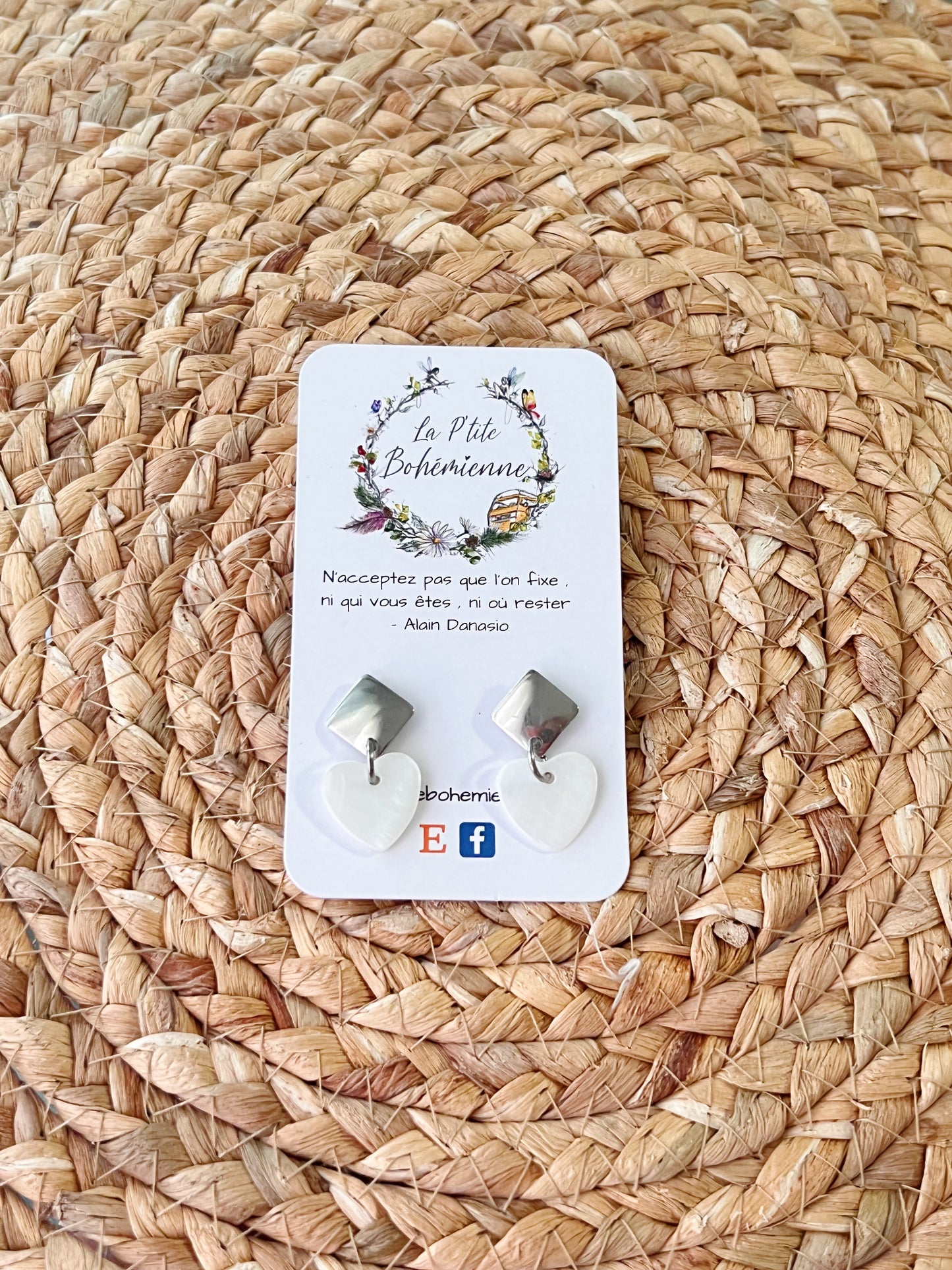 Boucles d’oreilles coeur coquillage