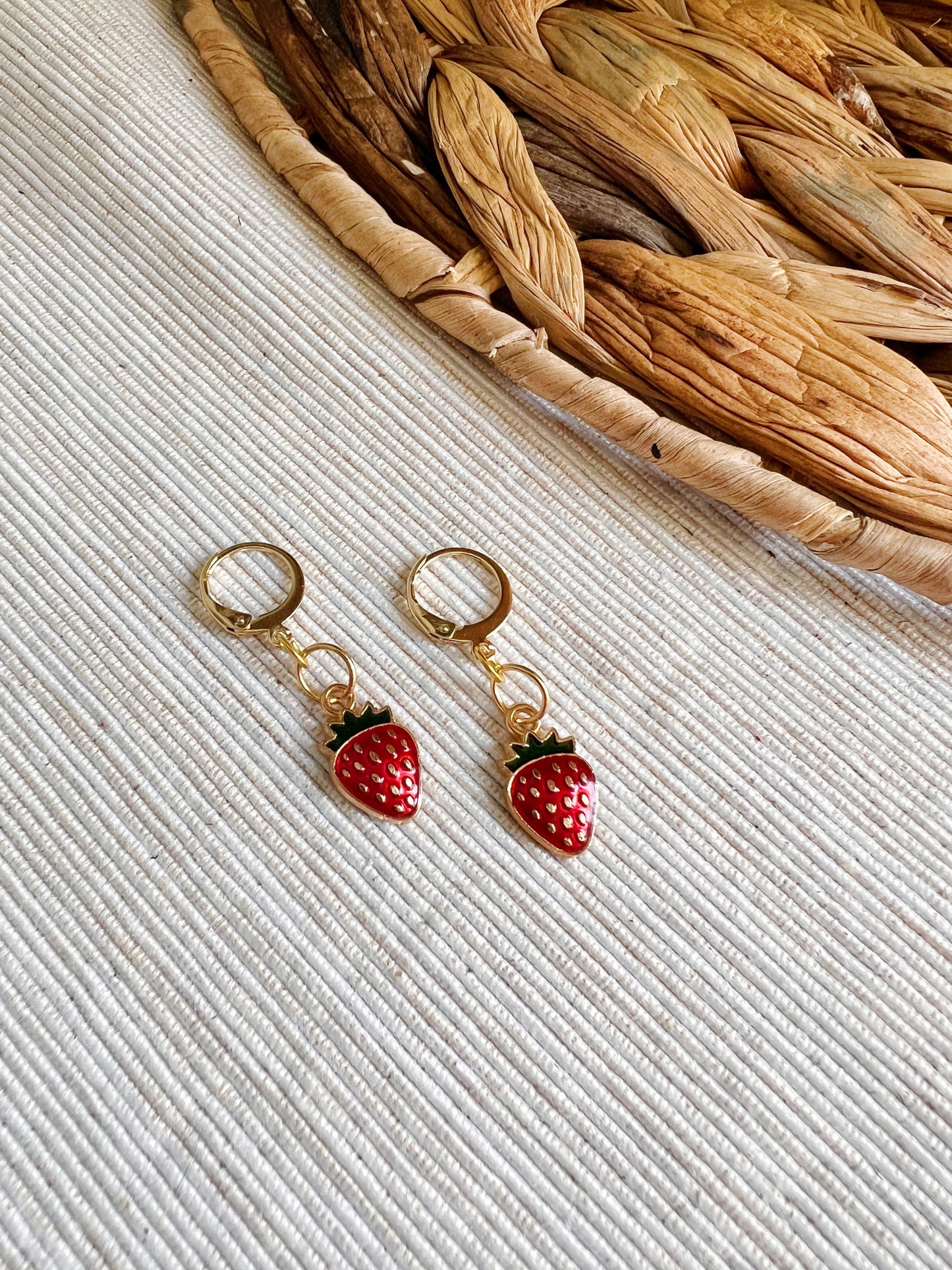 fraisinette - boucles d’oreilles fraises