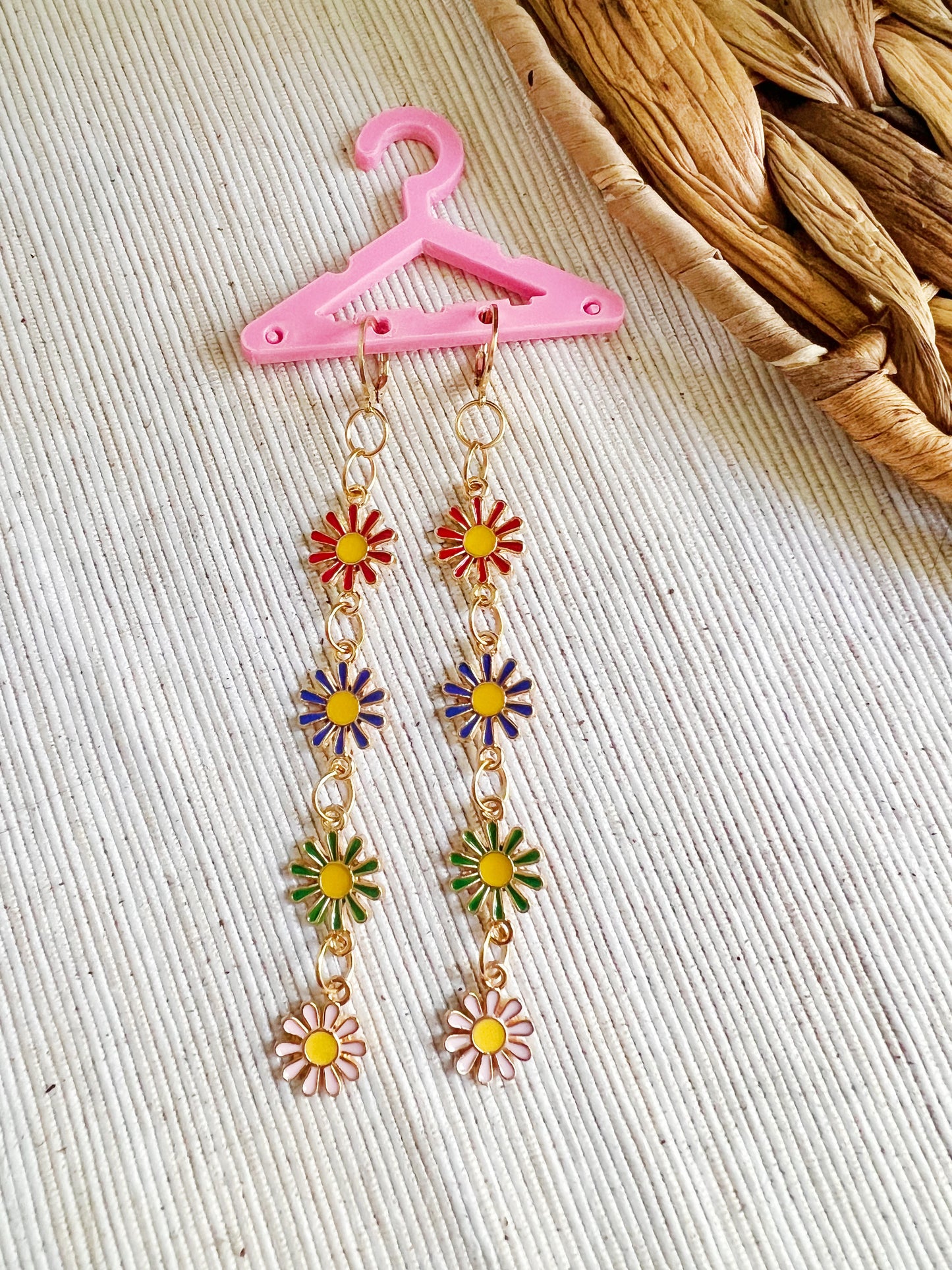 4 fleurs boucles d’oreilles